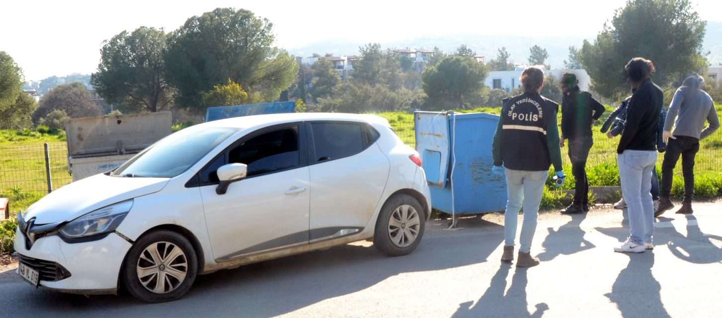Bitez’de polisten kaçan şahıs aracının konteynırlara çarpması sonucu yakalandı