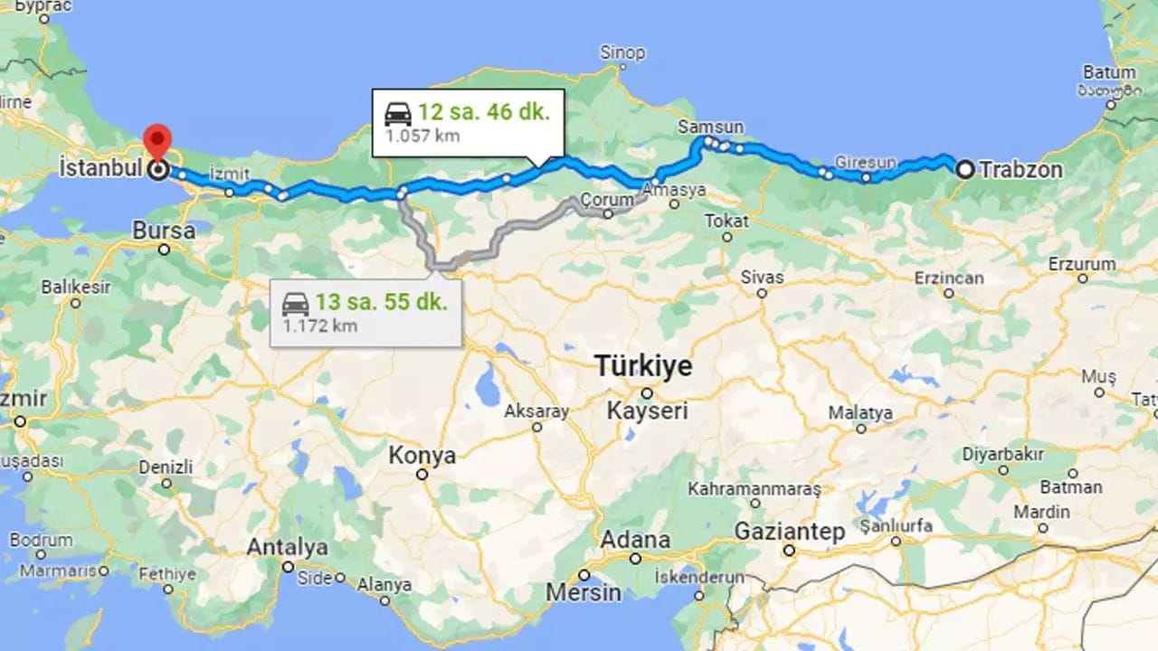 Trabzon İstanbul Arası Kaç Km ve Kaç Saat?